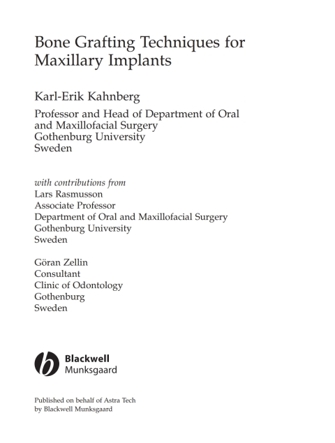 Cover image for book Bone Grafting Techniques for Maxillary Implants