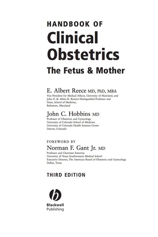 Handbook of Clinical Obstetrics the Fetus and Mother