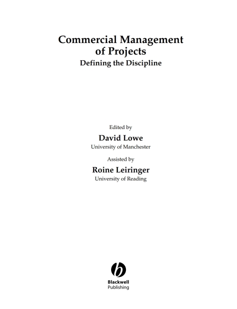 Cover image for book Commercial Management of Projects