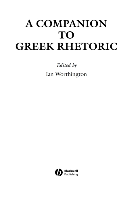 Cover image for book A Companion to Greek Rhetoric