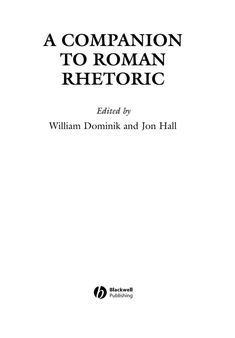 Cover image for book A Companion to Roman Rhetoric