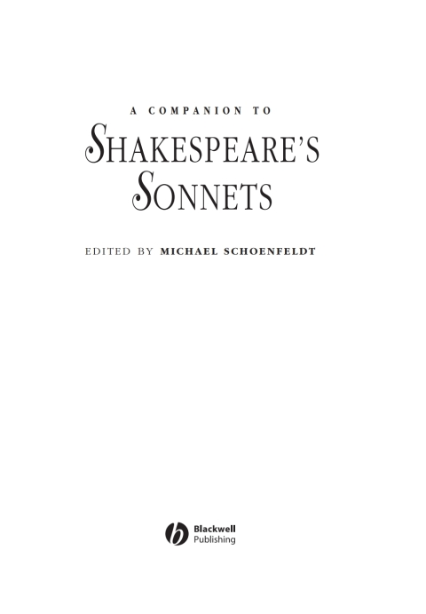 Cover image for book A Companion to Shakespeare's Sonnets