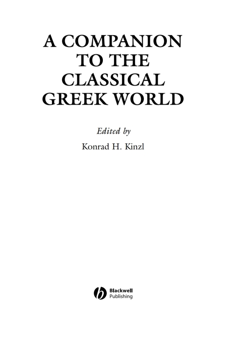 Cover image for book A Companion to the Classical Greek World