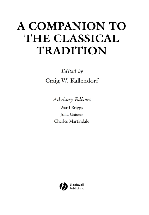 Cover image for book A Companion to the Classical Tradition