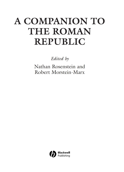 Cover image for book A Companion to the Roman Republic