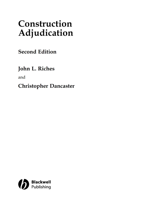 Cover image for book Construction Adjudication