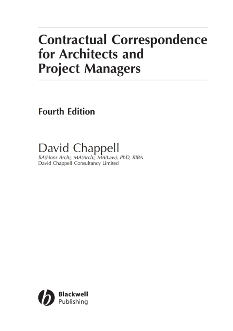 Contractual Correspondence for Architects and Project Managers 