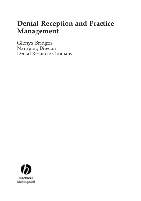 Cover image for book Dental Reception and Practice Management