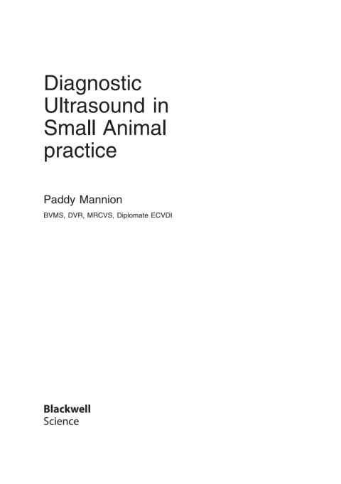 Cover image for book Diagnostic Ultrasound in Small Animal Practice