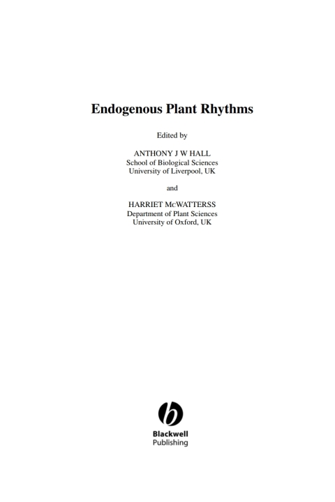 Cover image for book Annual Plant Reviews, Endogenous Plant Rhythms