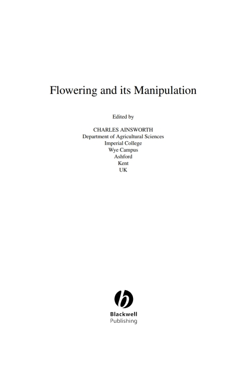 Cover image for book Annual Plant Reviews, Flowering and its Manipulation