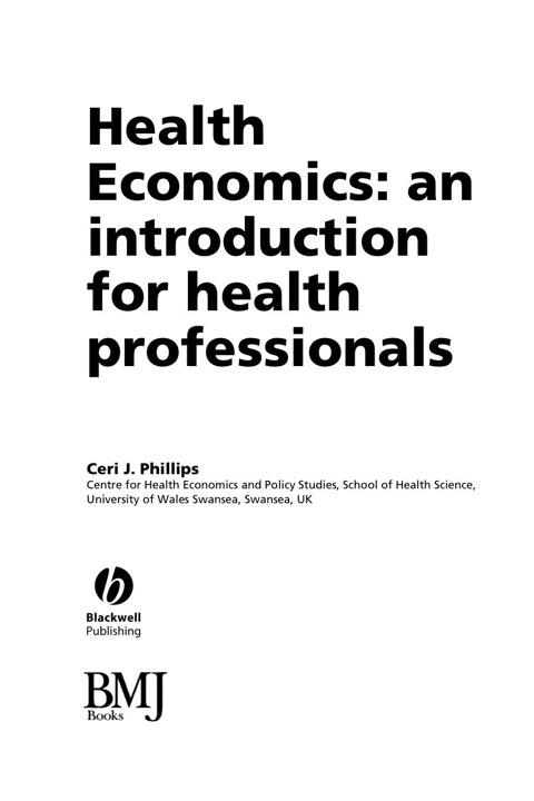 Cover image for book Health Economics: An Introduction for Health Professionals