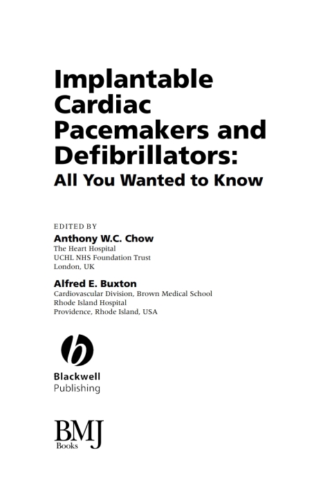 Cover image for book Implantable Cardiac Pacemakers and Defibrillators