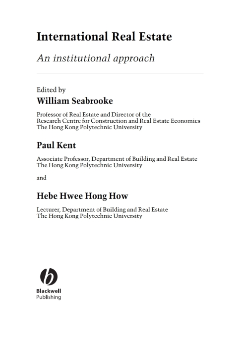 Cover image for book International Real Estate