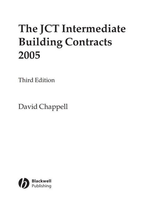 Cover image for book The JCT Intermediate Building Contracts 2005