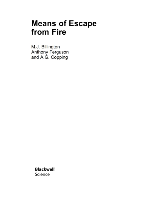 Cover image for book Means of Escape from Fire