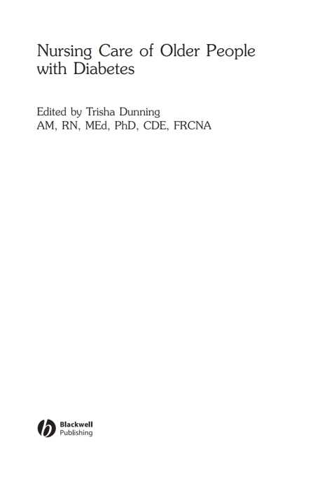 Cover image for book Nursing Care of Older People with Diabetes