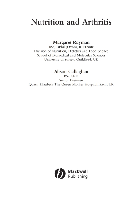 Nutrition and Arthritis 