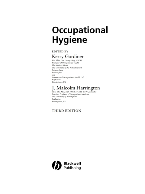 Cover image for book Occupational Hygiene