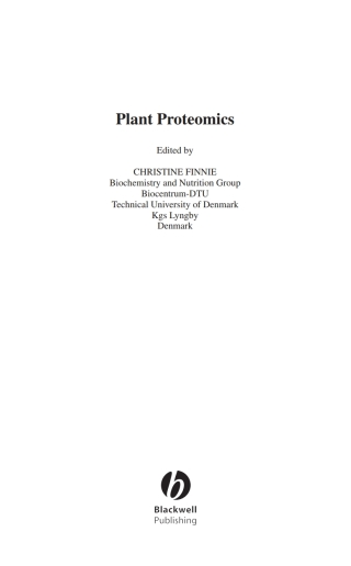 Annual Plant Reviews, Plant Proteomics