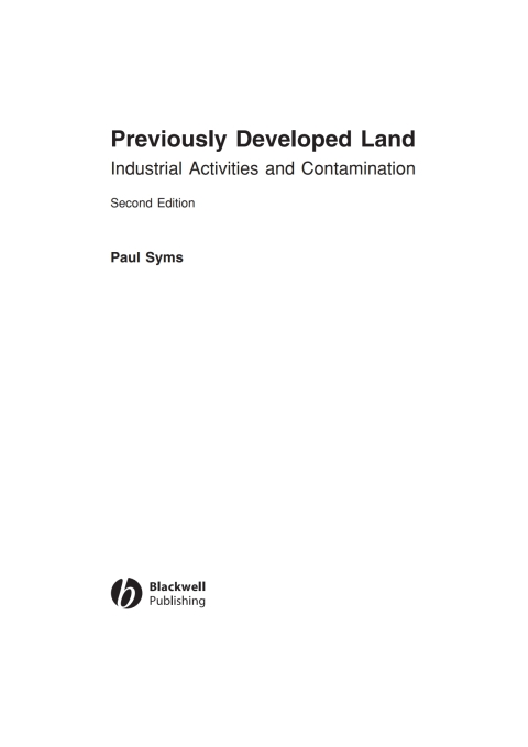 Cover image for book Previously Developed Land