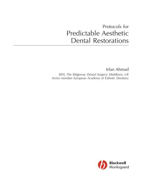 Cover image for book Protocols for Predictable Aesthetic Dental Restorations