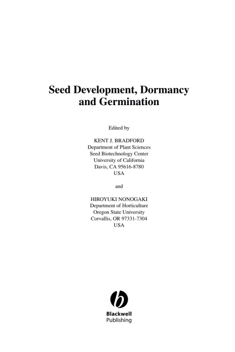 Cover image for book Annual Plant Reviews, Seed Development, Dormancy and Germination