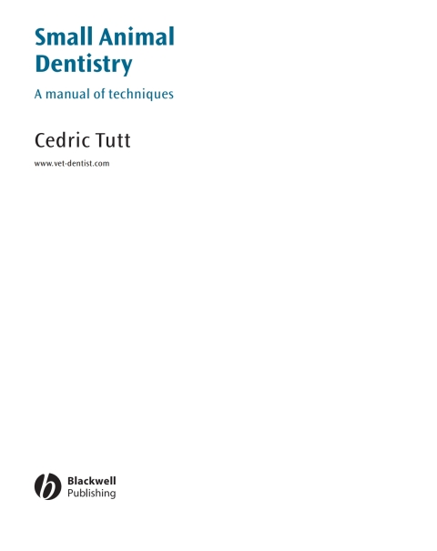Cover image for book Small Animal Dentistry