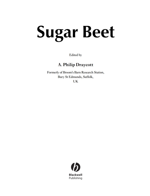 Cover image for book Sugar Beet