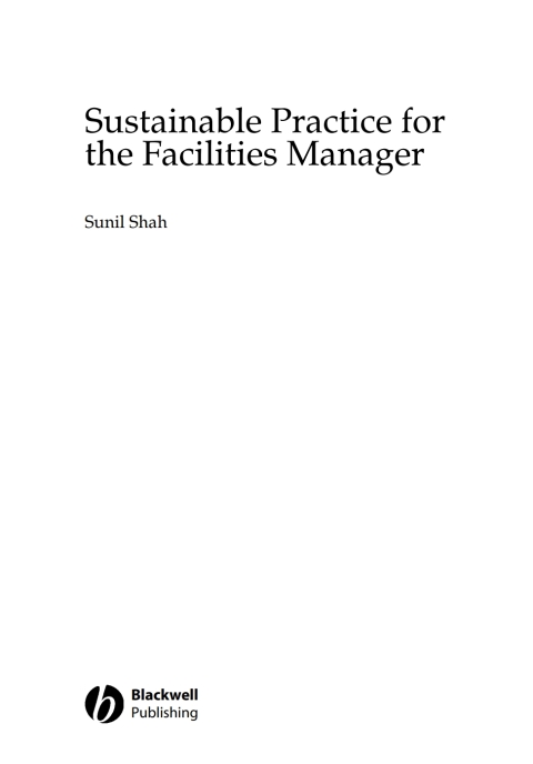 Cover image for book Sustainable Practice for the Facilities Manager