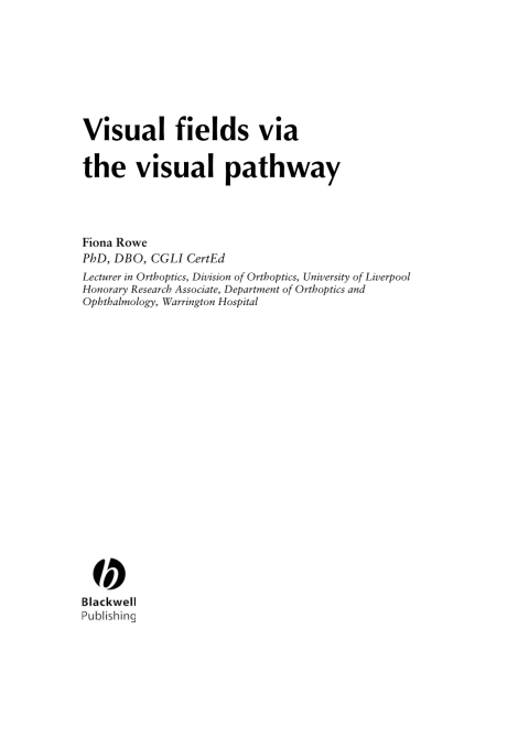 Cover image for book Visual Fields via the Visual Pathway