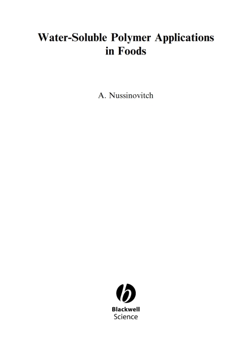 Cover image for book Water-Soluble Polymer Applications in Foods
