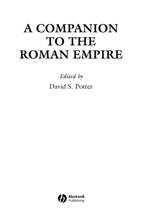 Cover image for book A Companion to the Roman Empire