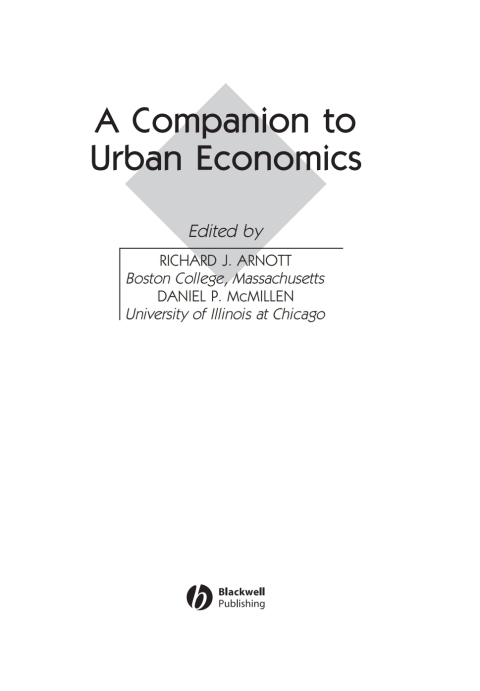 Cover image for book A Companion to Urban Economics