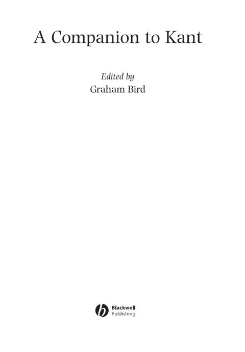Cover image for book A Companion to Kant