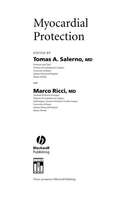 Cover image for book Myocardial Protection