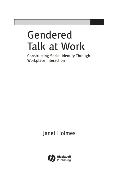 Cover image for book Gendered Talk at Work