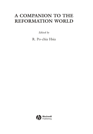 A Companion to the Reformation World