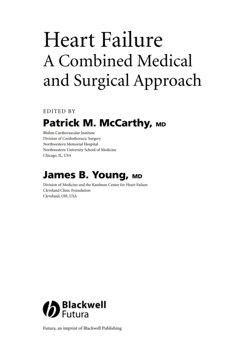 Heart Failure: A Combined Medical and Surgical Approach 