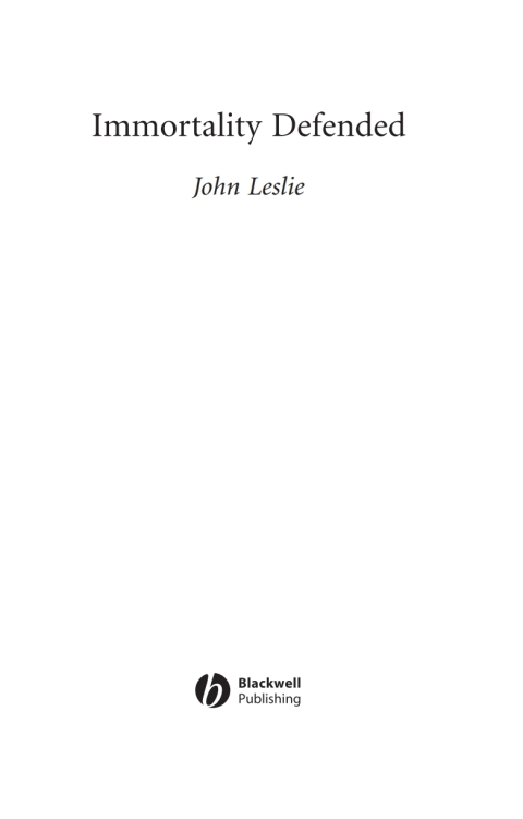 Cover image for book Immortality Defended