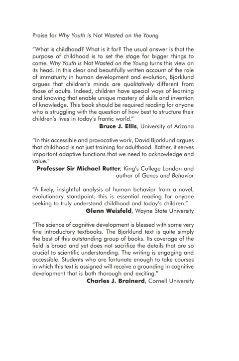 Cover image for book Why Youth is Not Wasted on the Young