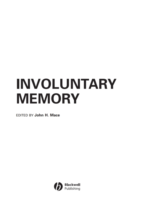 Cover image for book Involuntary Memory