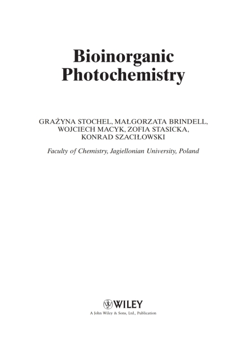 Cover image for book Bioinorganic Photochemistry