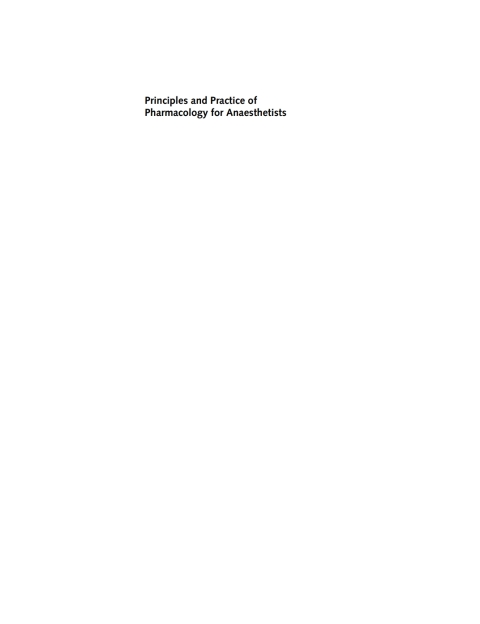 Cover image for book Principles and Practice of Pharmacology for Anaesthetists