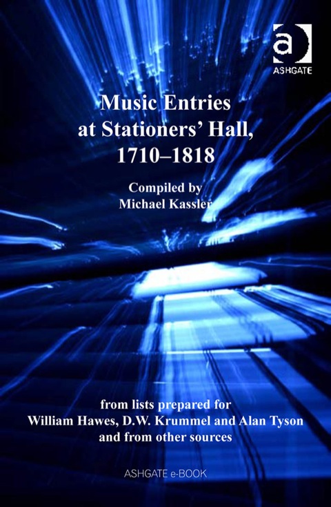 Cover image for book Music Entries at Stationers' Hall, 1710–1818