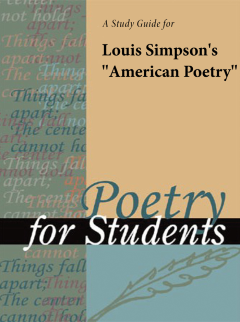 Cover image for book A Study Guide for Louis Simpson's "American Poetry"