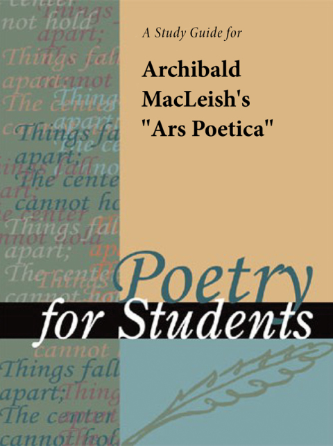 Cover image for book A Study Guide for Archibald MacLeish's "Ars Poetica"