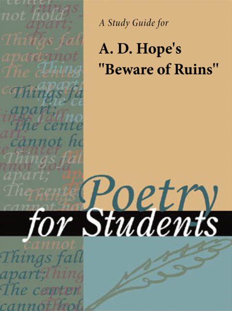 Cover image for book A Study Guide for A D. Hope's "Beware of Ruins"