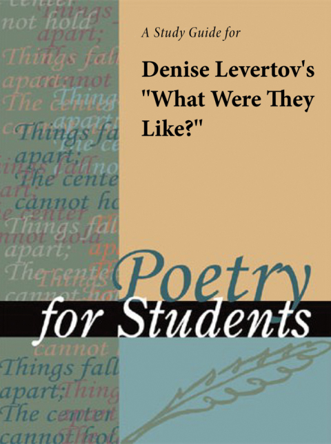 Cover image for book A Study Guide for Denise Levertov's "What Were They Like?"