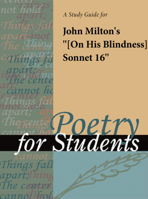 Cover image for book A Study Guide for John Milton's "On His Blindness"